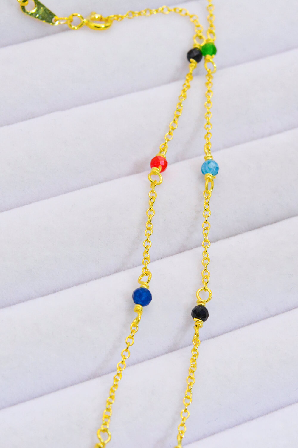 18K Gold-Plated Multicolored Bead Necklace